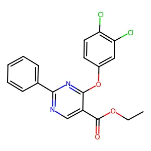 Ethyl 4-(3,4-dichlorophenoxy)-2-phenyl-5-pyrimidinecarboxylate structure