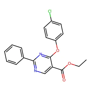 Ethyl 4-(4-chlorophenoxy)-2-phenyl-5-pyrimidinecarboxylate structure