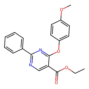 Ethyl 4-(4-methoxyphenoxy)-2-phenyl-5-pyrimidinecarboxylate structure
