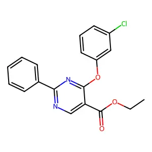 Ethyl 4-(3-chlorophenoxy)-2-phenyl-5-pyrimidinecarboxylate structure