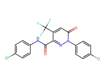 N,1-bis(4-chlorophenyl)-6-oxo-4-(trifluoromethyl)pyridazine-3-carboxamide structure