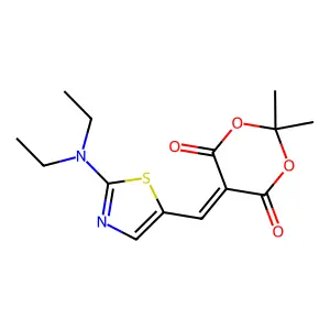 5-{[2-(diethylamino)-1,3-thiazol-5-yl]methylene}-2,2-dimethyl-1,3-dioxane-4,6-dione structure