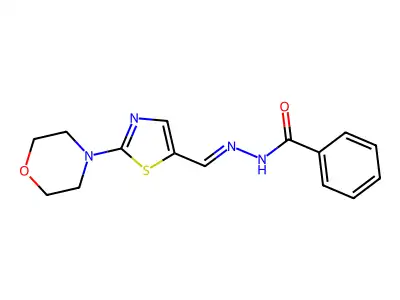 Benzoic acid, 2-[[2-(4-morpholinyl)-5-thiazolyl]methylene]hydrazide structure