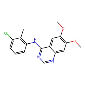 N-(3-chloro-2-methylphenyl)-6,7-dimethoxyquinazolin-4-amine structure