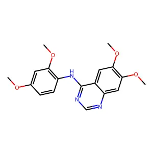 N-(2,4-dimethoxyphenyl)-6,7-dimethoxyquinazolin-4-amine structure