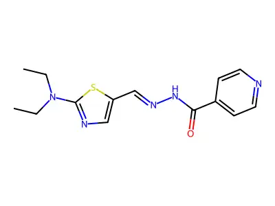 N'-{(E)-[2-(diethylamino)-1,3-thiazol-5-yl]methylidene}isonicotinohydrazide structure