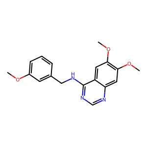 6,7-dimethoxy-N-[(3-methoxyphenyl)methyl]quinazolin-4-amine structure