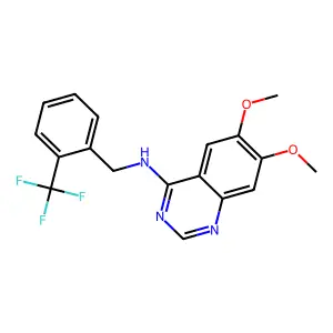 6,7-dimethoxy-N-[2-(trifluoromethyl)benzyl]-4-quinazolinamine structure