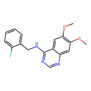 N-[(2-fluorophenyl)methyl]-6,7-dimethoxyquinazolin-4-amine structure