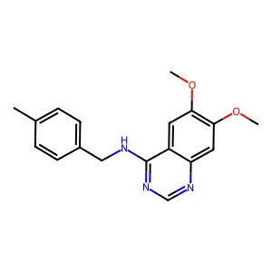 6,7-dimethoxy-N-[(4-methylphenyl)methyl]quinazolin-4-amine structure
