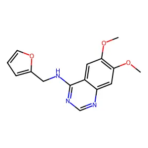 N-(furan-2-ylmethyl)-6,7-dimethoxyquinazolin-4-amine structure