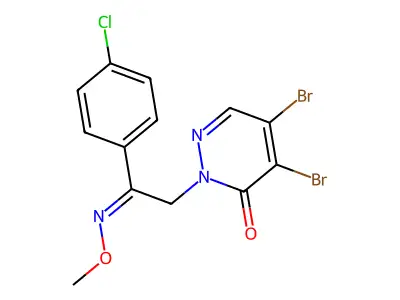 4,5-Dibromo-2-[2-(4-chlorophenyl)-2-methoxyiminoethyl]pyridazin-3-one structure