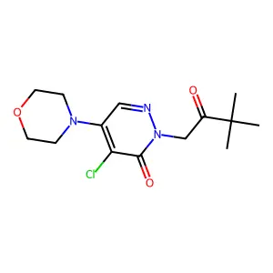 4-chloro-2-(3,3-dimethyl-2-oxobutyl)-5-morpholino-3(2H)-pyridazinone structure