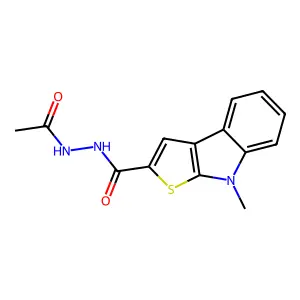 8-Methyl-8H-thieno(2,3-b)indole-2-carboxylic acid 2-acetylhydrazide structure