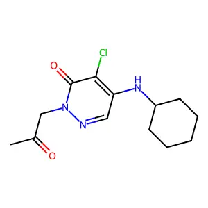 4-chloro-5-(cyclohexylamino)-2-(2-oxopropyl)-3(2H)-pyridazinone structure