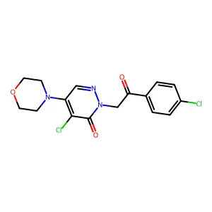 4-chloro-2-[2-(4-chlorophenyl)-2-oxoethyl]-5-morpholino-3(2H)-pyridazinone structure