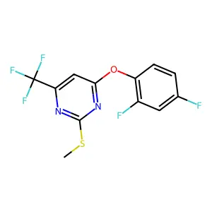 4-(2,4-Difluorophenoxy)-2-(methylsulfanyl)-6-(trifluoromethyl)pyrimidine structure