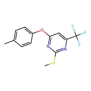 4-(4-Methylphenoxy)-2-(methylsulfanyl)-6-(trifluoromethyl)pyrimidine structure