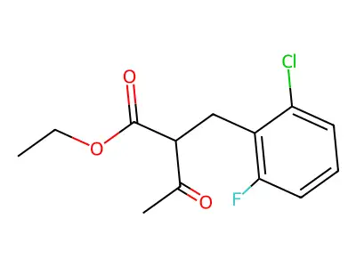 Ethyl 2-(2-chloro-6-fluorobenzyl)-3-oxobutanoate structure