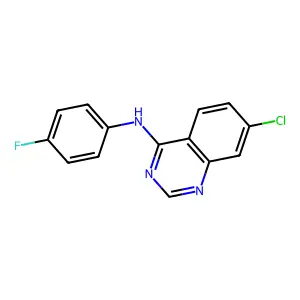 7-chloro-N-(4-fluorophenyl)quinazolin-4-amine structure