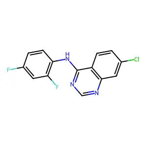 7-chloro-N-(2,4-difluorophenyl)quinazolin-4-amine structure