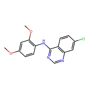 7-chloro-N-(2,4-dimethoxyphenyl)-4-quinazolinamine structure