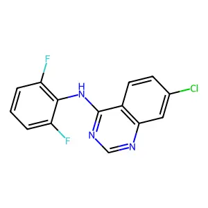 7-chloro-N-(2,6-difluorophenyl)quinazolin-4-amine structure