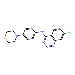 7-chloro-N-(4-morpholinophenyl)-4-quinazolinamine structure