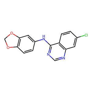 N-(1,3-benzodioxol-5-yl)-7-chloro-4-quinazolinamine structure