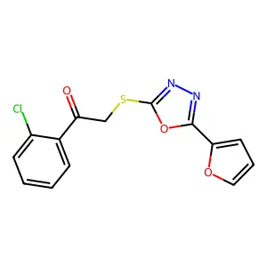 1-(2-Chlorophenyl)-2-{[5-(2-furyl)-1,3,4-oxadiazol-2-yl]sulfanyl}-1-ethanone structure