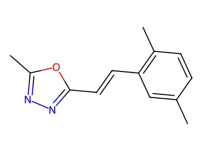 2-[2-(2,5-Dimethylphenyl)ethenyl]-5-methyl-1,3,4-oxadiazole structure
