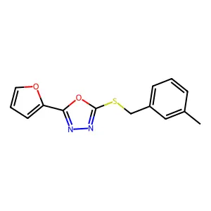 2-(2-Furyl)-5-[(3-methylbenzyl)sulfanyl]-1,3,4-oxadiazole structure