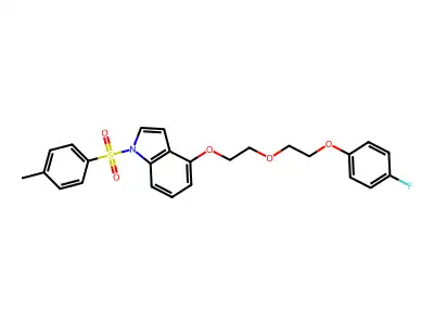 4-{2-[2-(4-fluorophenoxy)ethoxy]ethoxy}-1-[(4-methylphenyl)sulfonyl]-1H-indole structure