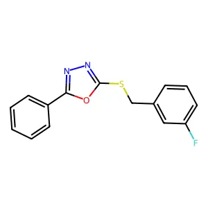 3-Fluorobenzyl 5-phenyl-1,3,4-oxadiazol-2-yl sulfide structure