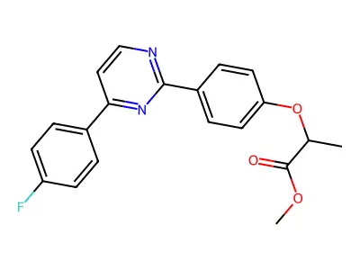 Methyl 2-{4-[4-(4-fluorophenyl)-2-pyrimidinyl]phenoxy}propanoate structure