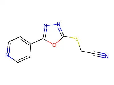 2-{[5-(4-Pyridinyl)-1,3,4-oxadiazol-2-yl]sulfanyl}acetonitrile structure