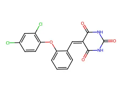 5-{[2-(2,4-Dichlorophenoxy)phenyl]methylidene}-1,3-diazinane-2,4,6-trione structure