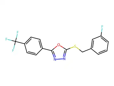 3-Fluorobenzyl 5-[4-(trifluoromethyl)phenyl]-1,3,4-oxadiazol-2-yl sulfide structure