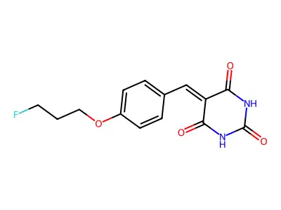 5-{[4-(3-fluoropropoxy)phenyl]methylene}-2,4,6(1H,3H,5H)-pyrimidinetrione structure