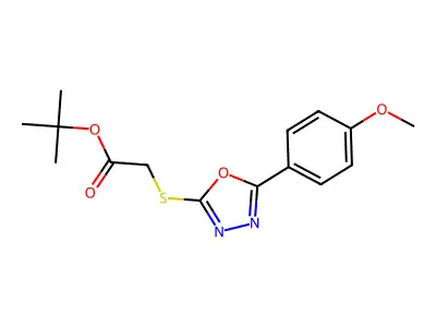 Tert-butyl 2-{[5-(4-methoxyphenyl)-1,3,4-oxadiazol-2-yl]sulfanyl}acetate structure