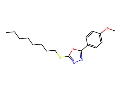 2-(4-Methoxyphenyl)-5-(octylsulfanyl)-1,3,4-oxadiazole structure