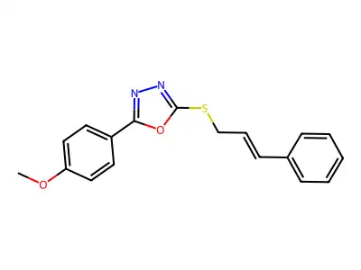 2-(4-Methoxyphenyl)-5-(3-phenylprop-2-enylsulfanyl)-1,3,4-oxadiazole structure