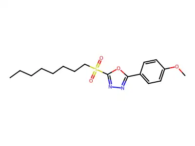 2-(4-Methoxyphenyl)-5-(octylsulfonyl)-1,3,4-oxadiazole structure
