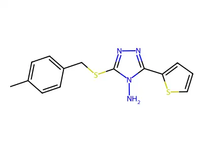 3-[(4-Methylphenyl)methylsulfanyl]-5-thiophen-2-yl-1,2,4-triazol-4-amine structure
