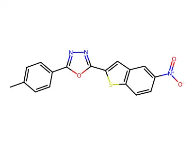 2-(4-Methylphenyl)-5-(5-nitro-1-benzothiophen-2-yl)-1,3,4-oxadiazole structure