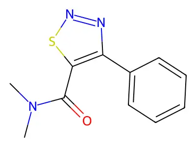 N,N-dimethyl-4-phenyl-1,2,3-thiadiazole-5-carboxamide structure