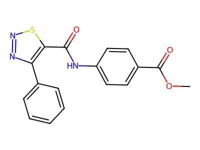 Methyl 4-{[(4-phenyl-1,2,3-thiadiazol-5-yl)carbonyl]amino}benzenecarboxylate structure
