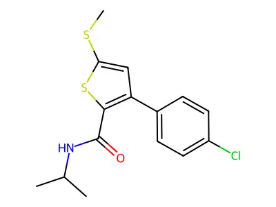 3-(4-chlorophenyl)-N-isopropyl-5-(methylsulfanyl)-2-thiophenecarboxamide structure