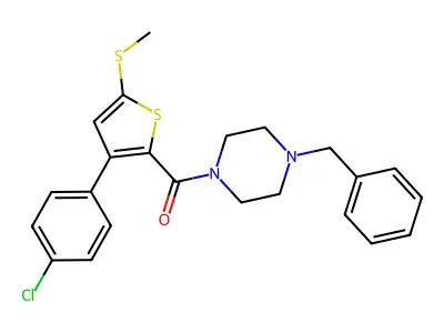(4-Benzylpiperazino)[3-(4-chlorophenyl)-5-(methylsulfanyl)-2-thienyl]methanone structure