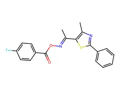 [1-(4-Methyl-2-phenyl-1,3-thiazol-5-yl)ethylideneamino] 4-fluorobenzoate structure